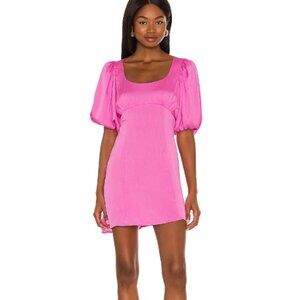 Lovers + Friends Revolve Cecily Pink Puff Sleeve Mini Dress Size S